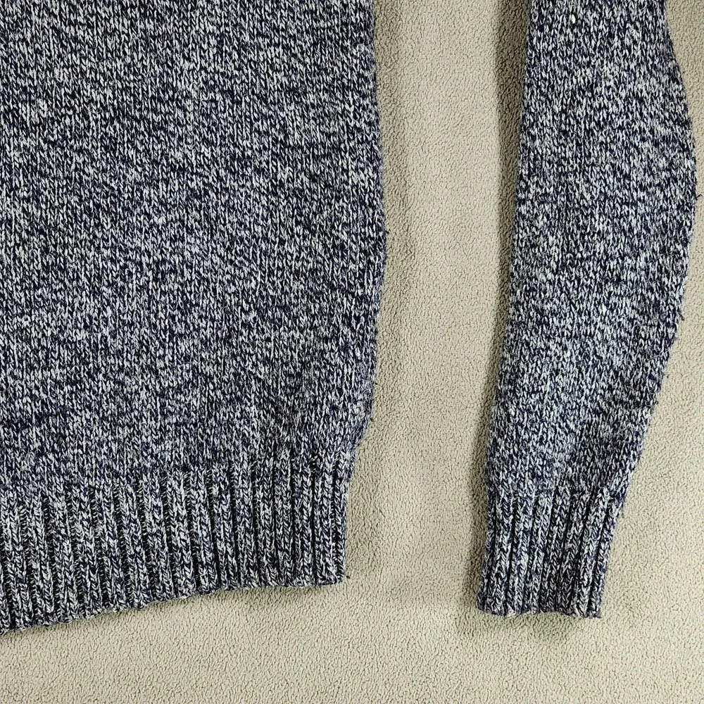 Banana Republic S Men‎ Shawl Collar Sweater Cowl Navy Gray Cotton Nylon Wool